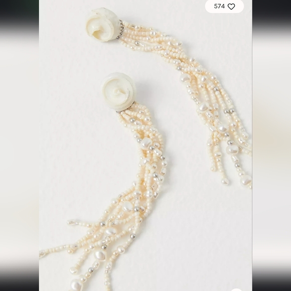 Free People, Ocean Eyes Dangles, Ivory - NEW!! - Picture 4 of 9